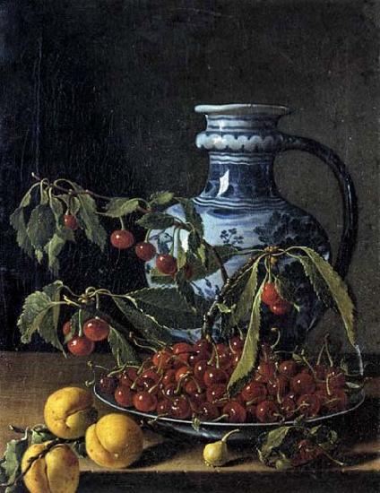 MELeNDEZ, Luis Still-Life with Fruit and a Jar Norge oil painting art